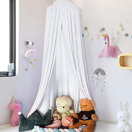 Pampido Betthimmel für Kinder/Babybett aus Baumwolle, Hängende Moskitonetz für Schlafzimmer Kinderzimmer, Spiel und Lesen Zei