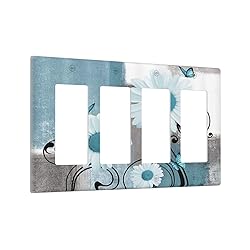 Flower Daisy Floral Teal Gray Abstract Quad Rocker