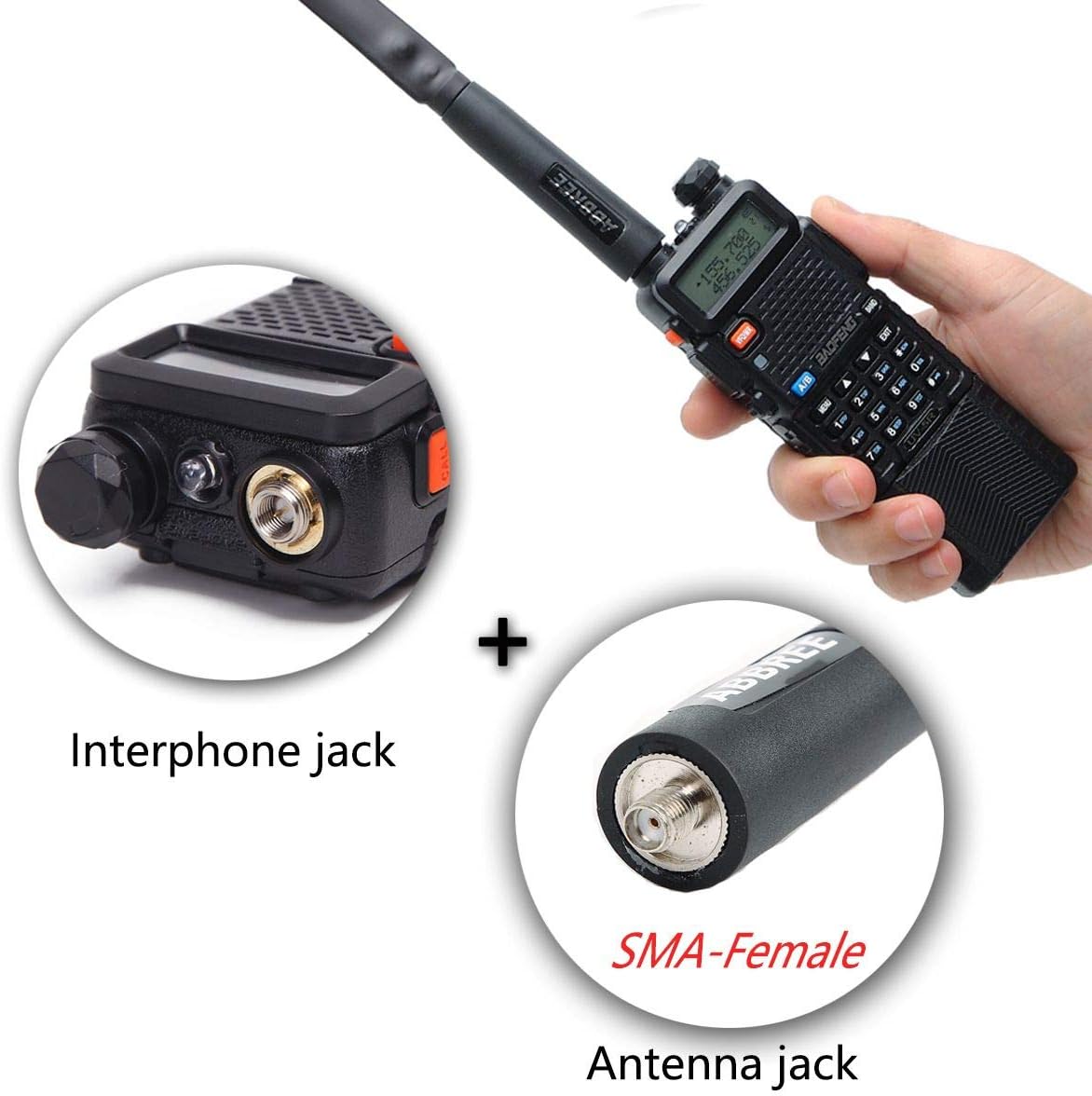 48.8 Inch ABBREE Army Game Foldable Tactical Outdoor Sports Dual Band 2M/70CM 144/430MHz Antenna for Baofeng UV-5R UV-82 BF-F8HP GT-3TP Ham Two Way Radio: Car Electronics