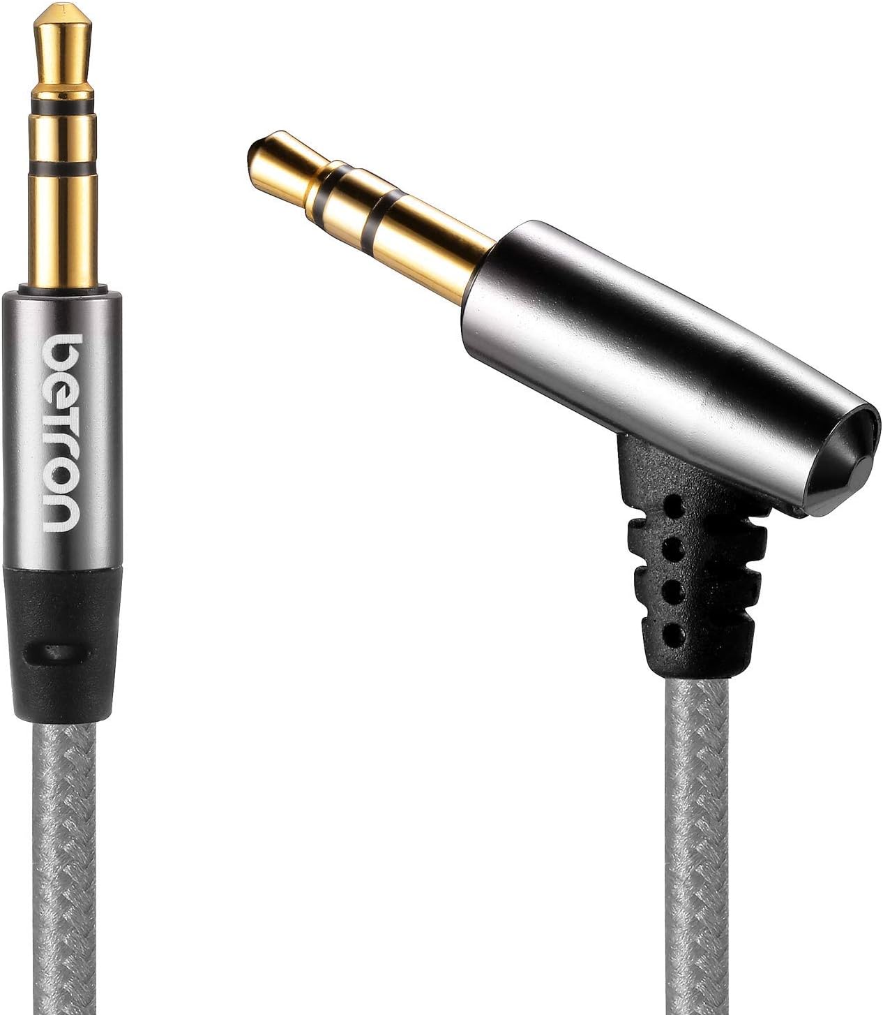 Betron Nylon Braided Premium 3.5mm Auxiliary Aux Cable Audio Jack Cord Line for Headphones, iPods, iPhones, iPads, Home/Car Stereos and More 1 Metre