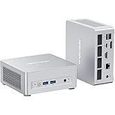 MINISFORUM DeskMini UM870 Slim Mini PC AMD Ryzen 7 8745H Barebone Version Small PC, HDMI/DP/USB4 Outputs, 2.5G LAN, WiFi 6E, BT5, 4xUSB Port AMD Radeon 780M Graphics Small Form Factor