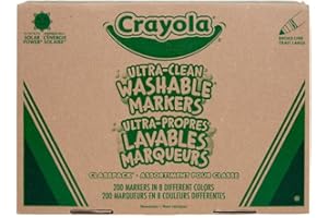 Crayola Broad Line Washable Markers - 200ct, Bulk Markers for Kids, 8 Assorted Colors, School Classroom Arts & Crafts Supplies for Teachers, Ages 3, 4, 5