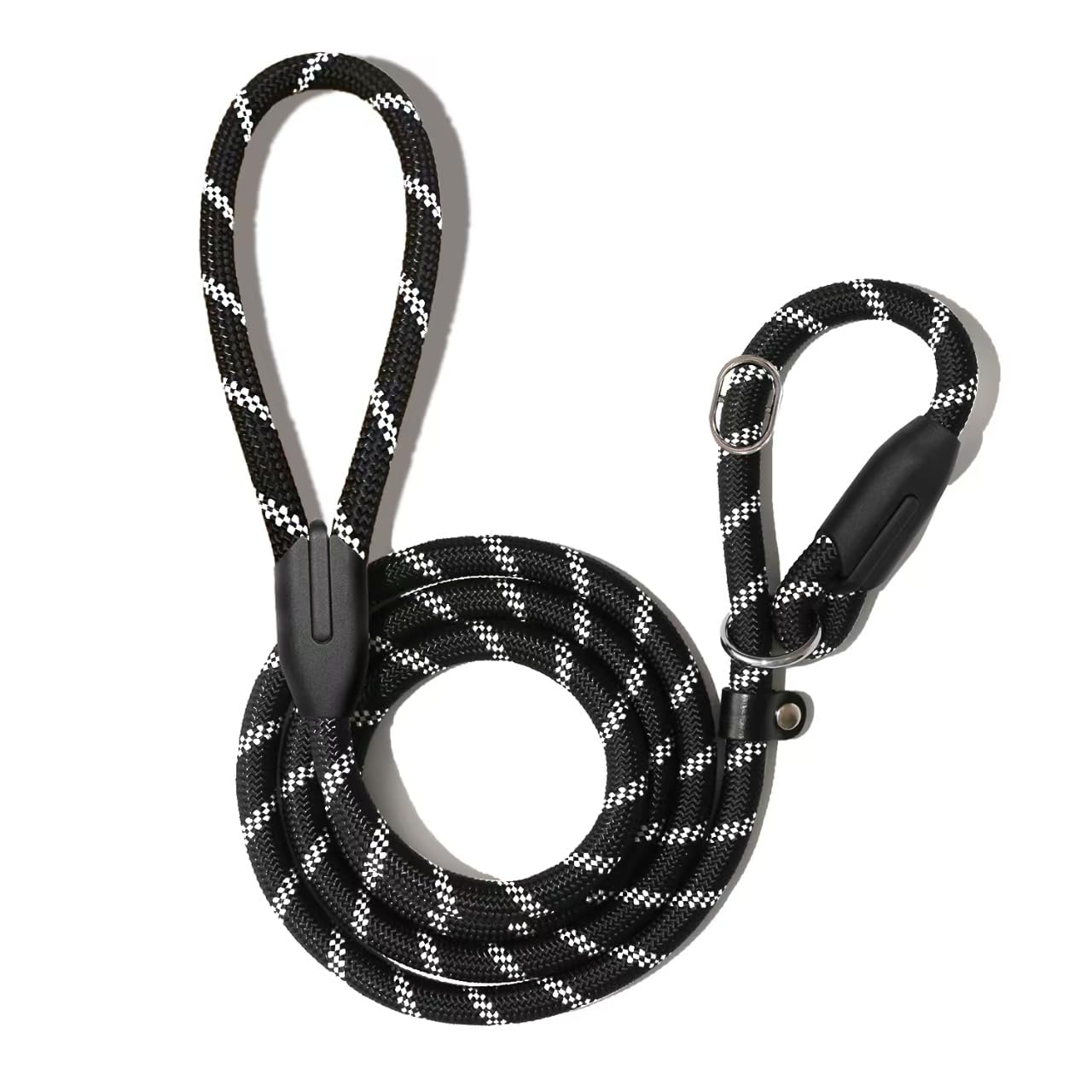 Photo 1 of WePet Dog Training Slip Leash, No Pull, Durable Reflective Lead, Puppy Heavy Duty Loop Rope, Comfortable Handle, 6 ft, 3/8 inch, diam. Black/White