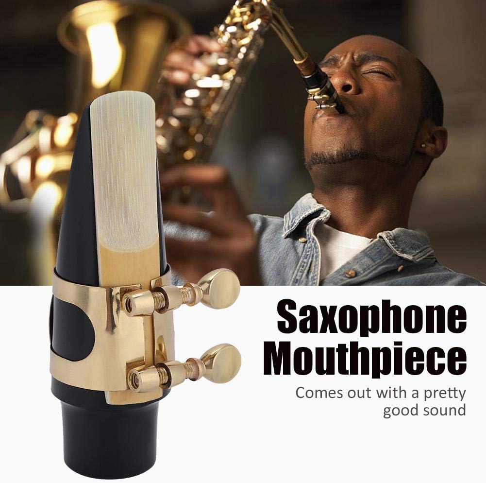 Alto Sax Mouthpiece Set 5 in 1 Saxophone Mouthpiece Kit with Cap Metal Buckle Reed Pads Musical Instruments - Image 3