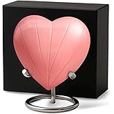 Baby Urn for Ashes - Small Urns for Human Ashes Keepsake - Heart Urn with Stand & Box - Honor Your Loved One with Mini Heart Shaped Urns (Pink, Small)