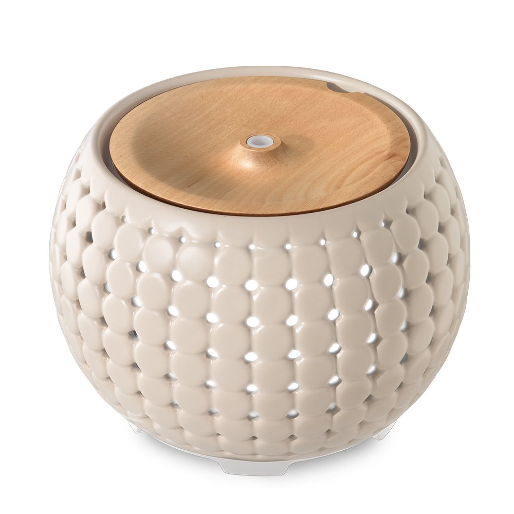 Ellia, Gather Ultrasonic Aroma Diffuser, Grey, Ceramic & Wood 200mL
