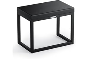 Donner Piano Bench, Home Style Corrosion Resistant Keyboard Stool, Modern Minimalist Design Metal Piano Seat with Thick Paddi