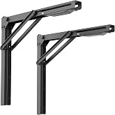 Ultrawall Folding Shelf Brackets, Heavy Duty Collapsible Shelf Bracket | 18 Inch Sturdy Table Brackets, Max Load 550lb, 2Pcs