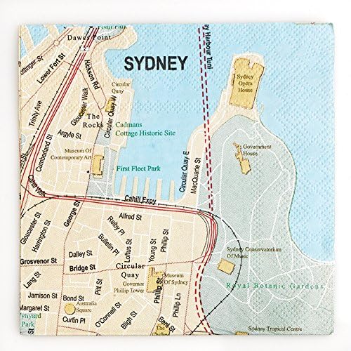 Design Ideas 5x5" Sydney Australia Mapkins - Package of 20