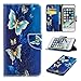 iPhone 8 Plus Case, iPhone 7 Plus Wallet Case PU Leather Folio Kickstand Colorful Painting Golden Butterfly Cover Slim-Fit Shockproof TPU Inner Bumper with Card Slots for iPhone 8 Plus, iPhone 7 Plus