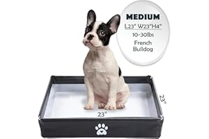 MEEXPAWS Dog Pee Pad Holder Tray Foldable, Puppy Pad Holder Liner Base High Side, Dog Litter Box Indoor for 22’’x22’’ Pee Pads, Training Pad Holder Leak-Proof, Potty Pad Holder for Dogs Easy Clean