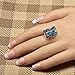 Weinuo Blue Fire Created Opal 925 Sterling Silver Engagement Wedding Party Ring Size 5-11