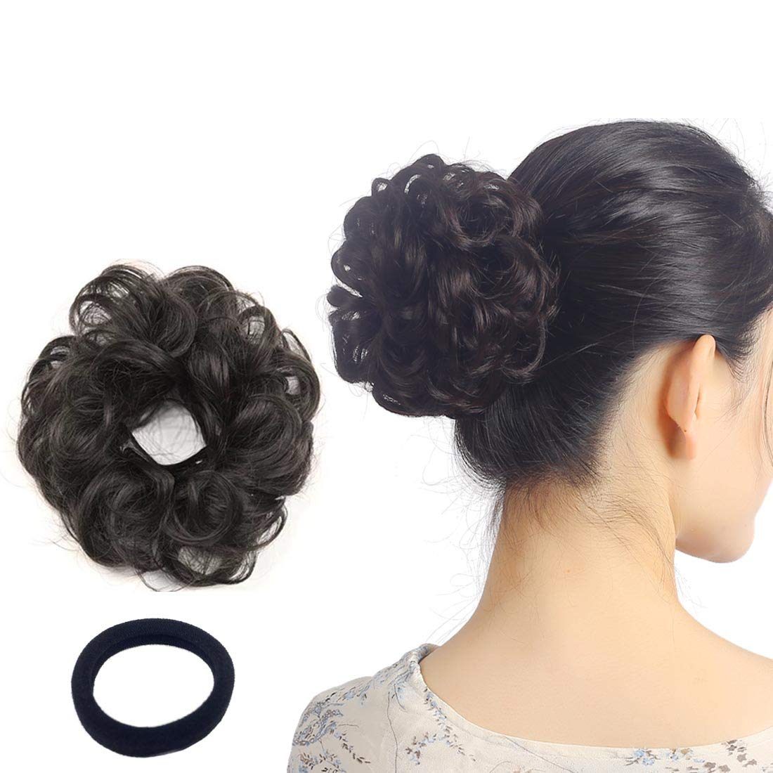 Amazon Com Goessom Hair Buns Natural Color Remy Human Hair