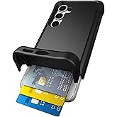 Scooch for Samsung Galaxy S25 Case with Card Holder, Wingmate Wallet Case with Hidden Card Slot and RFID Protection, Holds up to 4 Cards, 10-Foot Drop Protection, Black