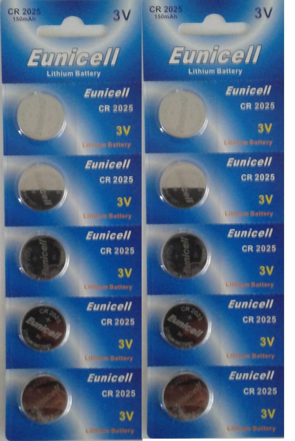 10 x CR2025 BR2025 DL2025 KCR2025 Lithium Coin Cell Batteries for Samsung 3D Glasses