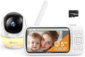 Deason Video Baby Monitor No WiFi,1080P Baby Monitor with Camera and Audio Night Version Wall Mounted Wireless Portable Baby Monitor Rechargeable