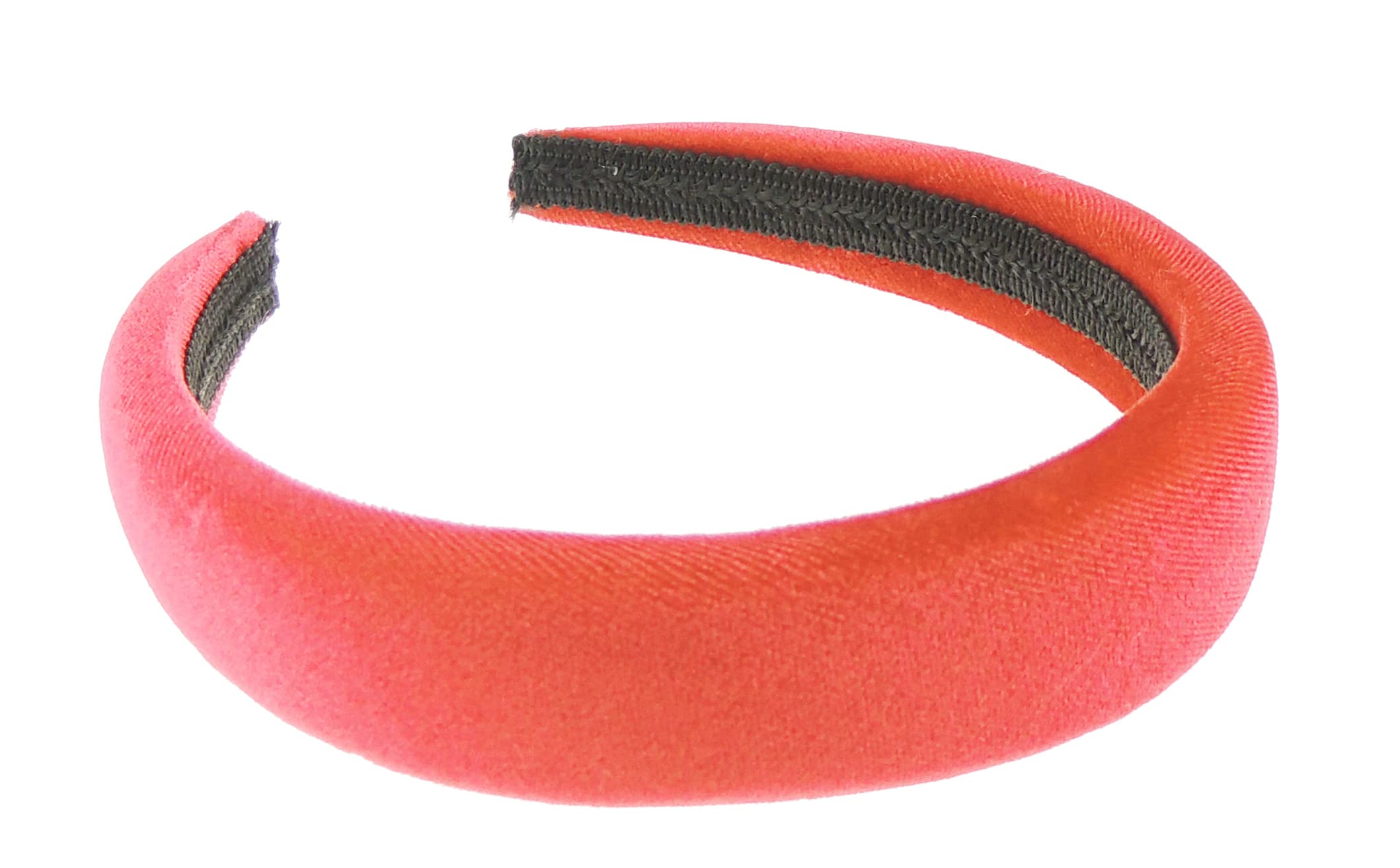 Womens Luxe Slightly Padded Puffy Velvet Flat Winter Evening Wedding Party Birthday Bridal Christmas Birthday Bridesmaid Headband Alice Band Hair Accessories Hairband (Red, One Size)