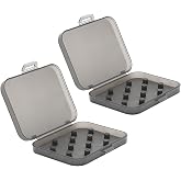 Girftu A2 Portable Headphone eartips case Silicone IEM Eartip Cap Storage Box for 4mm - 6mm Memory Foam Eartips Earbud Replacement Tips Dustproof Case (Pack of 2 Pieces) (Transparent Black)