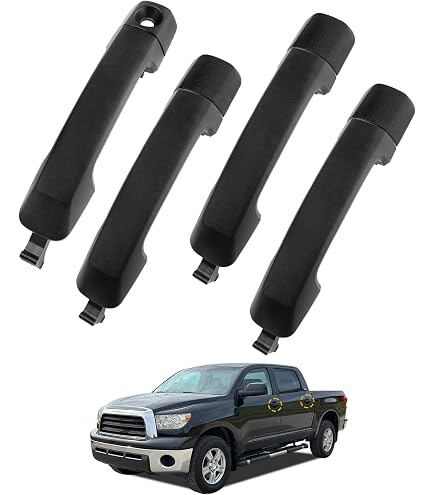 Chrome Door Handle Covers For 2007-2021 Toyota Tundra Double/Ext Cab - 6-Piece ABS Plastic Set, Adhesive Install