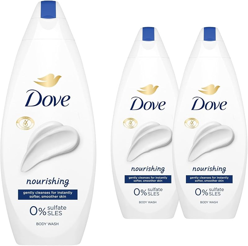 Dove Nourishing Body Wash 0% Sulfate SLES 225ml 3 Pack