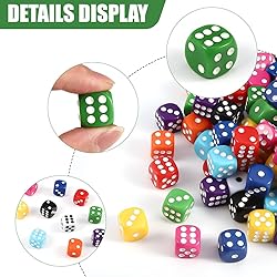DIYDEC 100pcs 16mm Game Bulk Dice 10 Colors Acrylic