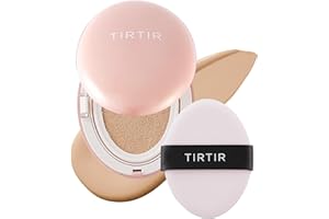 TIRTIR Mask Fit All Cover Pink Cushion Foundation | High coverage, Velvety Matte Finish, Lightweight, Flawless, Corrects Redness, Korean Cushion (#23N Sand, Full Size, 0.63 Fl Oz)
