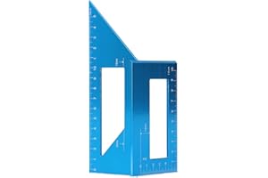 Beufee 3D Multi Angle Measuring Ruler, 45 90 Aluminum Alloy Woodworking Square Protractor Miter Triangle Ruler High Precision