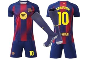 YEESON 2025/2026 Barca Home Lamine Yamal #10 Soccer Jersey with Short Set Youth/Adult Sizes,Sizes for 20-30 and L-3XL