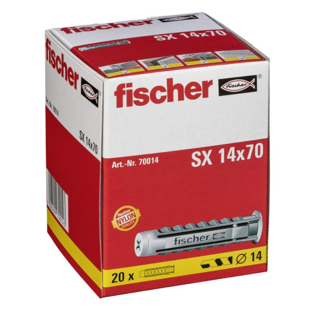 Legrand fischer Expansion Wall Plug SX 14 x 70 Grey - Pack of 20, 14x70