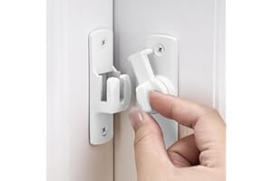 INIRET Matte White Barn Door Latches,90/180 Degree Gate Lock,Aluminum Alloy Right Angle Door Lock Latch,Flip Gate Latches Hardware,Door Security Sliding Door Latch Lock fo Cabinets,Barn Door,Bathroom