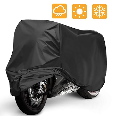 Motorradgarage Winterfest, Mopalwin Motorradabdeckung Wasserdicht 190T Motorrad Abdeckung Staubdicht Sunblocker Abdeckplane S