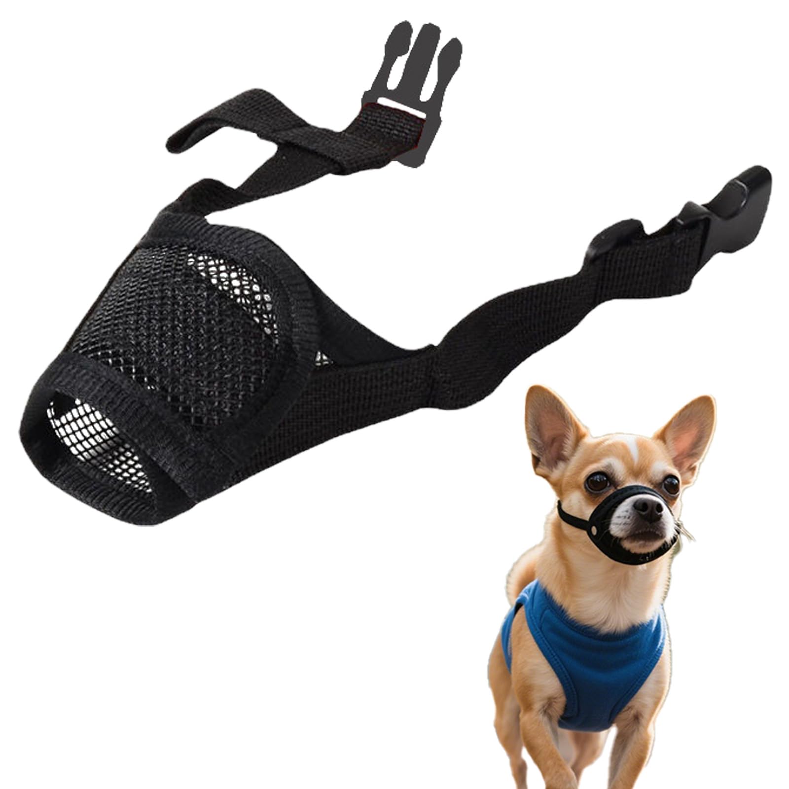 Photo 1 of LOGJAM Small Dog Mesh Muzzle for Barking, Soft Breathable Dog Mouth Guard to Muzzles Prevent Biting Allow Panting Drinking