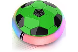 Mirana Hover Soccer Ball - Inbuilt Rechargeable Battery - Indoor Soccer Toys with Attractive LED Light - Soft Foam Bumper Floating Soccer Ball Disk - Kids Gifts (Lush Green)
