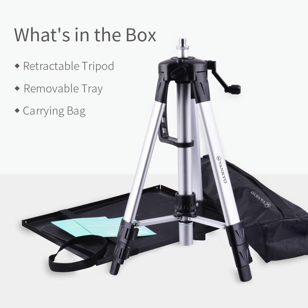 VANKYO Aluminum Tripod Projector Stand, Adjustable Laptop Stand, Multi-Function Stand, Computer Stand Adjustable Height 17'' to 46'' for Laptop with Plate and Carrying Bag (1-Silver): Electronics