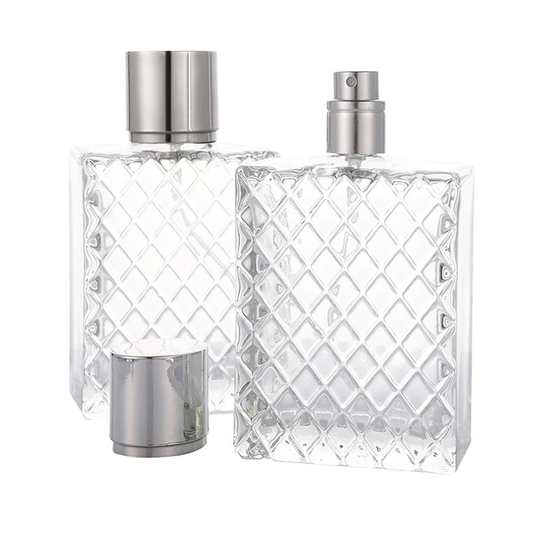 Enslz 100ml 3.4 oz Refillable Spray Perfume Bottles large cosmetic Fine Mist Atomizer Empty Portabe Clear Glass Essential Oil Container for Travel