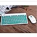 Keyboard and Mouse Combo, Foxcesd 2.4GHz Ultra Compact Wireless Whisper-Quiet Portable Keyboard / Mouse Combo No Laser Light Mouse With 2-in-1 Nano Receiver for PC and Mac (Green)