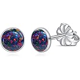 Limerencia G23 Pure Titanium Hypoallergenic Earrings | Minimalist Opal Stud Earrings | F136 Implant Grade | Suitable for Sensitive Ears Delicate Jewelry