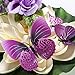 12-Piece 3D Purple Butterfly Wall Stickers DIY Art Decor Crafts for Hallowmas Thanksgiving Christmas New Year Decor Nursery Classroom Offices Kids Bedroom Bathroom Living Room Magnets and Glue