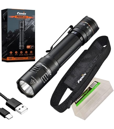 fenix 1000 lumen rechargeable led with center focus flashlight Fenix PD35 V2.0 1000 Lumen Tactical Flashlight with 2 X Rechargeable  Batteries, are-X2 Charger and 2 X EdisonBright CR123A Batteries