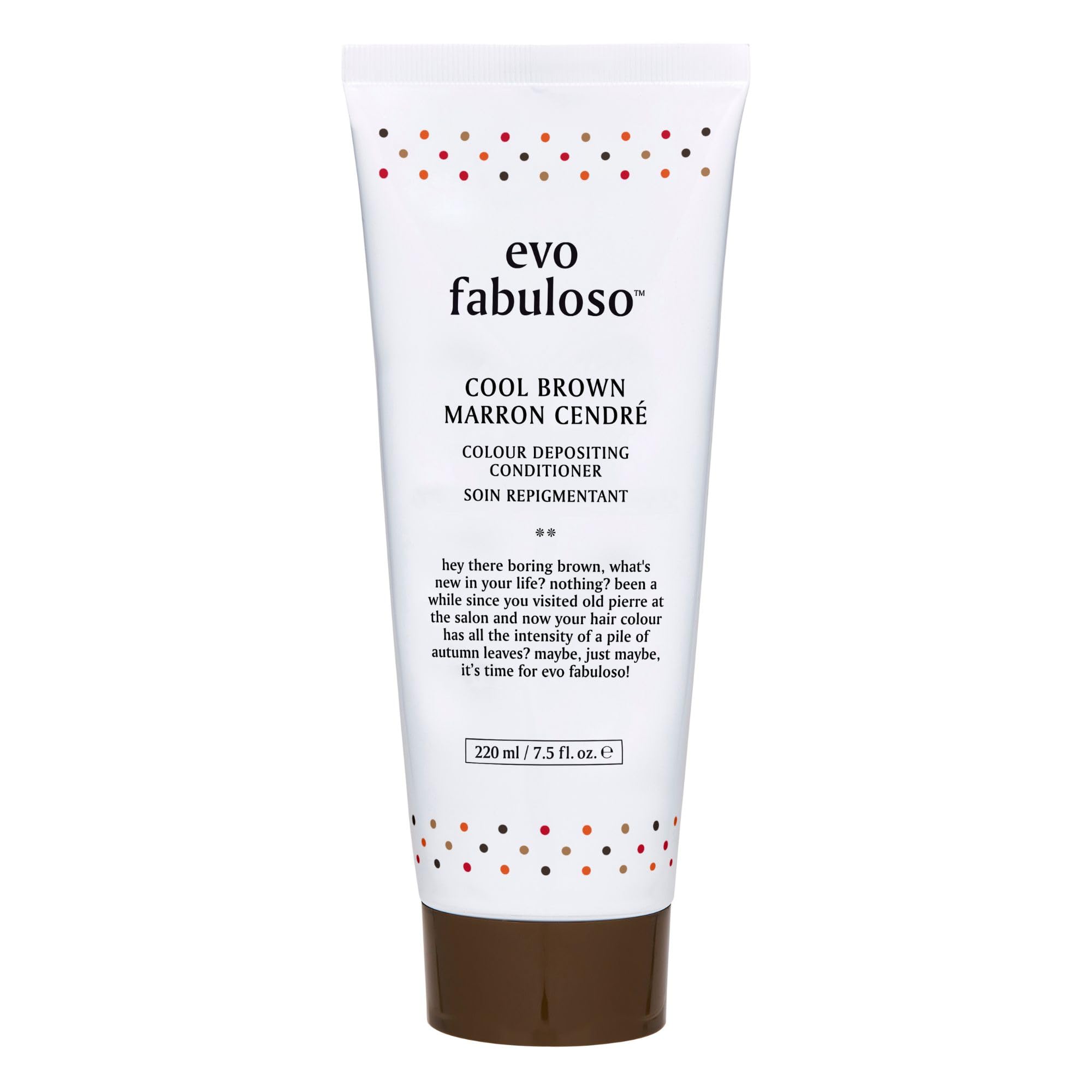 Evo Fabuloso Cool Brown Colour Depositing Conditioner for Dry & Coloured Hair - Toning Treatment to Refresh & Nourish - 220 mL