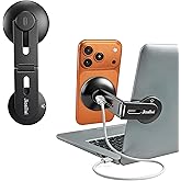 Jkoailiwi 15W Wireless Charger Magnetic Phone Holder for Laptop & Tesla | Foldable Invisible, Fast for Magsafe Charger, 360°