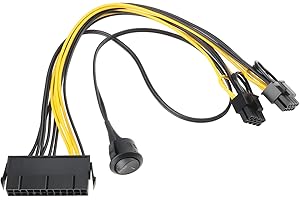 SG Store ATX 24 Pin to PCIe 6+2 Pin On Off Switch Cable for Connect Power Supply Unit (PSU) and PCIe Graphics Card 30cm+50CM