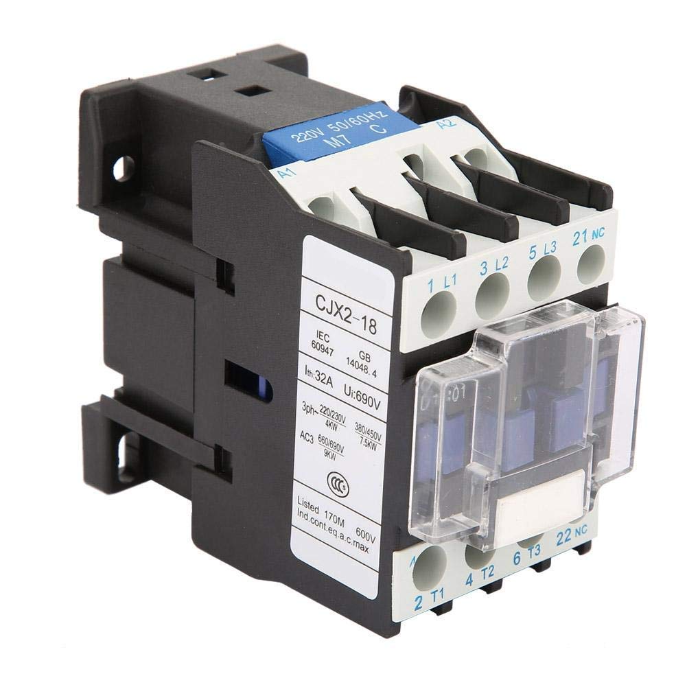 Three Poles Contactor CJX2-1801 High Sensitivity Industrial Electric AC Contactor Coil 220V 18A