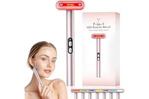 weyais Face-Massager, Red Light Therapy for Face, 7 Colors Led Face Wand Light Therapy Facial Massager Tool, Red & Blue Light Therapy for Face Wand