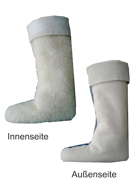 Gummistiefel Einsatz mit Cordstulpe 100 % Lammwolle Einziehsocken
