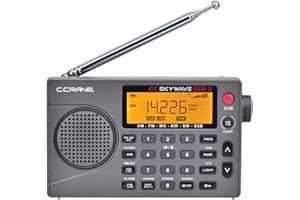 C.CRANE C. Crane CC Skywave SSB 2 AM, FM, Shortwave, NOAA Weather + Alert, Scannable VHF Aviation Band and Single Side Bands Small Battery Operated Portable Travel Radio Includes SW Wire Antenna Adapter