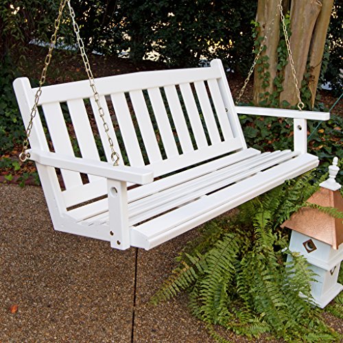 Porchgate Amish Made Mission White Porch Swing (4 Foot)