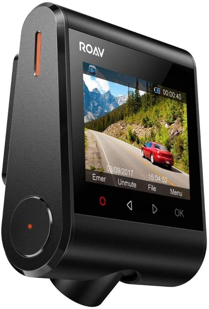 Anker ROAV DashCam, 2.4 inches LCD, 1080P FHD, 4-Lane Wide-Angle View Lens, Built-In WiFi, G-Sensor, WDR, Loop Recording, Night Mode, 2-Port USB Car Charger, Dashboard Camera Recorder(Renewed)