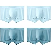 VEEAMON Mens Ice Silk Underwear 4-Pack Boxer Briefs Cotton Modal Comfortable Soft Trunks Underwear With Gift Box