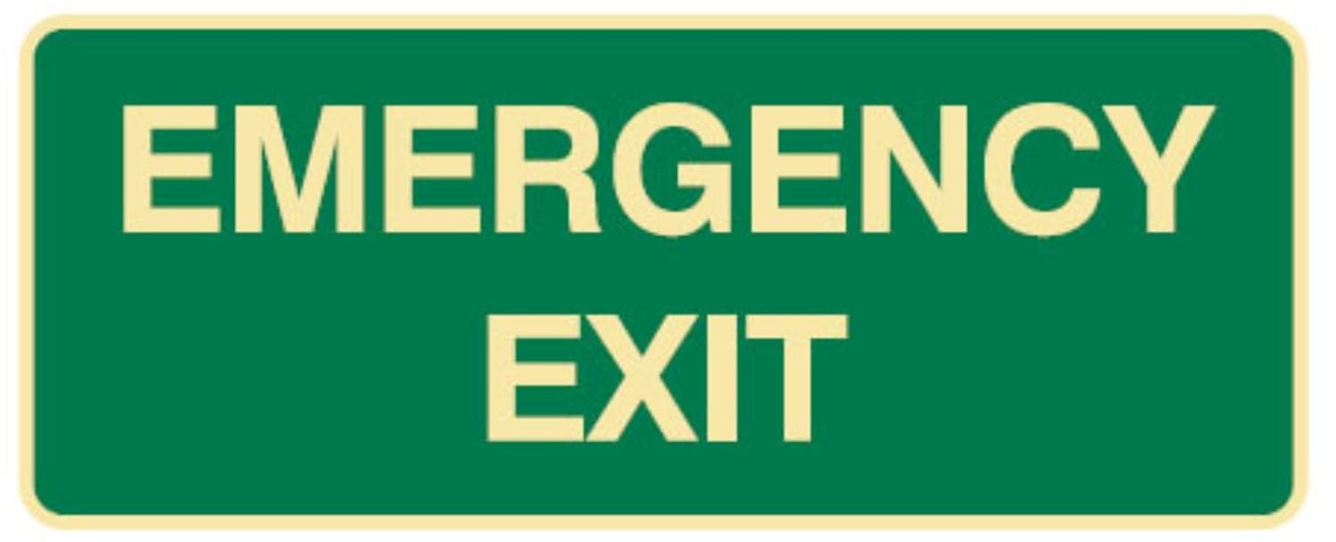 The Safety Signs High Quality Night Glow Emergency Exit Sign Board